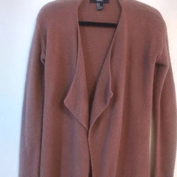 Forever 21 Women's Mocha Long Sleeve Open Front Cardigan Sweater Size: Small - Picture 7 of 12